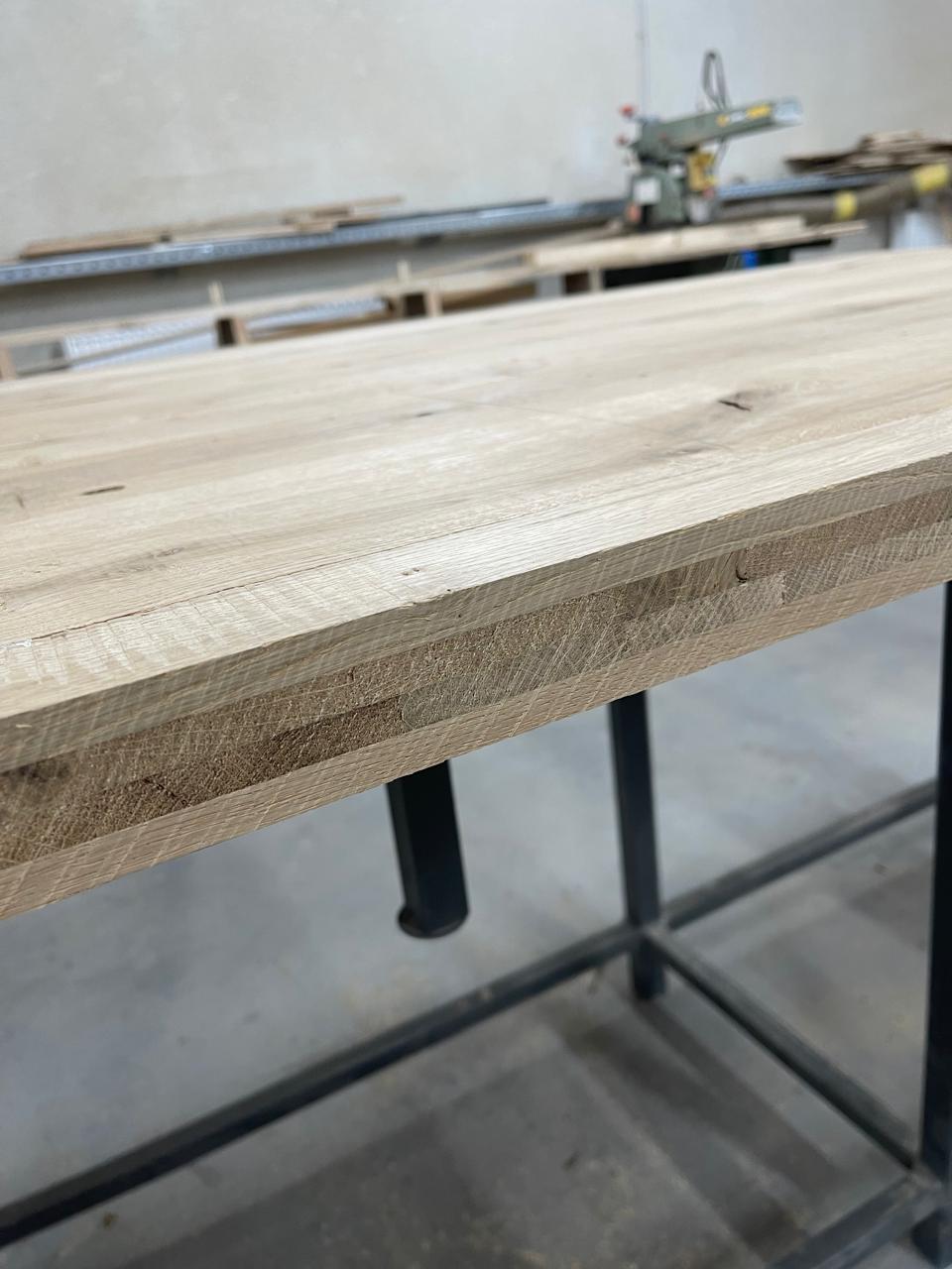 Mixed construction panel — oak face on softwood core